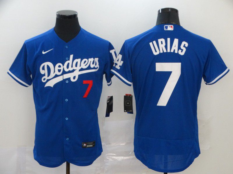 Men Los Angeles Dodgers 7 Urias Blue Nike Elite MLB Jerseys
